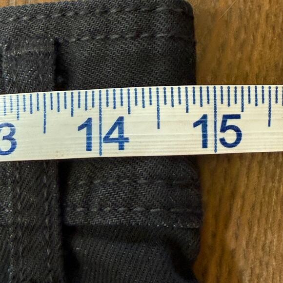 ZARA Wide Leg High Waisted Cropped Black Jean Frayed Hem Flat Front Sz 10 - Picture 8 of 11